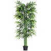 Image de Outsunny Bambou Artificiel XXL 1,80H m arbre artificiel 1105 Feuilles denses réalistes Pot Inclus Noir Vert