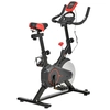 Image de HOMCOM Vélo d'appartement avec écran LCD multifonctions training selle et guidon réglables poids volant inertie 6 Kg acier noir et rouge