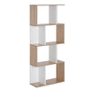 Image de HOMCOM Bibliothèque à 4 niveaux, meuble de rangement en forme de S avec étagères, étagère de rangement pour salon, chambre bureau, 60 x 24 x 148 cm, bois naturel et blanc