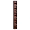 Image de Homcom Etagère Colonne Armoire de Rangement CD/DVD 12 Compartiments Capacité Max. 204 CDs 21 x 20 x 175 cm Coloris Noyer Foncé aosom france