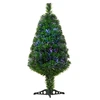 Image de HOMCOM Sapin de Noël Artificiel Lumineux 90H cm Fibre Optique Multicolore + Support Pied 90 Branches Vert