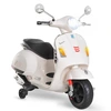 Image de Homcom Vespa Moto Scooter Électrique Enfants 6 V Musique MP3 Port USB Klaxon Phare Feu Arrière Vitesse Max. 3 Km/H Blanc aosom france