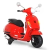 Image de HOMCOM Vespa Scooter Moto électrique Enfants 6 V dim. 102L x 51l x 76H cm Musique MP3 Port USB klaxon Phare feu AR Rouge