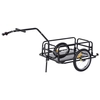 Image de HOMCOM Remorque vélo remorque de transport pour vélo 70 L 155L x 71,5l x 77H cm barre d'attelage universelle pliable acier noir