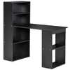 Image de HOMCOM Bureau informatique, bureau avec rangement, 6 compartiments ouverts, table d'ordinateur pour chambre, studio, 120 x 55 x 120 cm, noir
