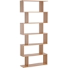 Image de HOMCOM Bibliothèque Etagère de Livres Etagère de Rangement Zig Zag Design Contemporain 6 Niveaux 80 x 23 x 192 cm Bois d'Érable