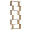 Image de Homcom Bibliothèque étagère zig zag design contemporain 80L x 23l x 192H cm 6 niveaux coloris chêne clair aosom france