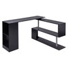 Image de Homcom Bureau informatique multimédia modulable design contemporain zig zag bibliothèque intégrée panneaux particules noir métal aosom france