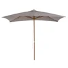 Image de Outsunny Parasol Droit Rectangulaire Bois Polyester Haute Densité Bois de Bambou 2 x 3 x 2,45 m Gris