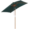 Image de Outsunny Parasol rectangulaire inclinable bois polyester haute densité 2L x 1,5l x 2,3H m vert foncé