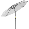 Image de Outsunny Parasol en métal Rond Polyester 180g/m² protection solaire anti-UV manivelle inclinable Ø 3 x 2,5 m Blanc
