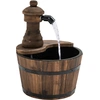 Image de Outsunny Fontaine de jardin tonneau fontaine décorative en cascade circuit fermé pompe à eau submersible incluse Ø 27 x 37H cm bois de pin marron