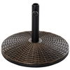 Image de Outsunny Pied de parasol rond base de lestage Ø 53 x 35,5 cm résine imitation rotin poids net 25 Kg noir bronze