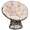 Image de Outsunny Fauteuil Rond en Rotin Fauteuil Papasan Pivotant Grand Coussin Fourni Polyester Résine Tressée 87 x 97 x 90 cm Crème aosom france