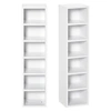 Image de HOMCOM Lot de 2 étagères colonnes Armoire de Rangement CD-DVD 6 + 6 Compartiments dim. 21L x 19l x 88H cm capacité Max. 160 CD Blanc
