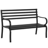 Image de Outsunny Banc de Jardin 2 Places Design Contemporain Métal Époxy Durable 124x62x81cm Noir Aosom France