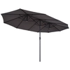 Image de Outsunny Parasol de jardin XXL parasol grande taille 4,6L x 2,7l x 2,4H cm ouverture fermeture manivelle acier polyester haute densité gris