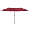 Image de Outsunny Parasol de jardin XXL parasol grande taille 4,6L x 2,7l x 2,4H cm ouverture fermeture manivelle acier polyester haute densité bordeaux