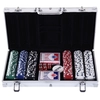 Image de Homcom Mallette pro de poker coffret pro poker 38L x 21l x 6,5H cm 300 jetons 2 jeux de carte aluminium aosom france