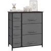 Image de HOMCOM Commode Élégante 7 Tiroirs Tissu Non-Tissé Métal MDF Gris 64x30x71cm Aosom France