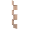 Image de HOMCOM Étagère d'angle Murale de Rangement Forme Zigzag 20L x 20l x 126H cm 5 Niveaux Bois chêne Clair