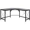 Image de Homcom Bureau Informatique Bureau d’Angle Ordinateur Table d’Angle Poste de Travail MDF 150 x 150 x 76 cm Noir aosom france