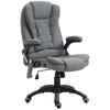 Image de HOMCOM Fauteuil de bureau ergonomique Fauteuil de bureau Confort Massant Chauffant Inclinable Toile de Lin Gris Aosom France