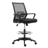 Image de Vinsetto Fauteuil chaise de bureau assise haute réglable dim. 64L x 59l x 104-124H cm tabouret de bureau pivotant 360° maille respirante noir