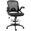 Image de Vinsetto Fauteuil de bureau chaise de bureau assise haute réglable dim. 64L x 60l x 106-126H cm pivotant 360° maille respirante noir