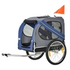 Image de PawHut Remorque vélo pliable en acier, tissu, polyester noir, bleu, rouge, vert incl. avec garde-corps Aosom France