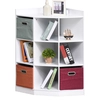 Image de HOMCOM Meuble de rangement d'angle meuble enfant unité de rangement 9 niches 3 tiroirs non tissé MDF blanc