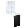 Image de HOMCOM Table Murale Rabattable Meuble de Rangement Pliable en MDF avec Etagère Intégrée et Tableau Noir 60 x 88 5 x 146 5 cm aosom france