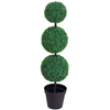 Image de Outsunny Buis artificiel plantes artificiels en forme de boules Ø 30 x 112 cm Vert