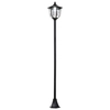Image de Outsunny Lampadaire Solaire Extérieur LED Inox Noir Classique 177 cm Aosom France