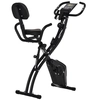 Image de HOMCOM Vélo d'appartement pliant 8 niveaux de résistance magnétique dossier selle réglable poignées ergonomiques écran LCD noir