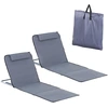 Image de Outsunny Lot de 2 chaise longue tapis de plage rembourré sac transport inclus gris