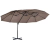 Image de Outsunny Parasol déporté grande taille XXL inclinable avec pied en croix dim. 4,4L x 2,7l x 2,5H m piètement en acier inclus polyester marron