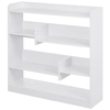 Image de HOMCOM Bibliothèque étagère meuble de rangement dim. 90L x 24l x 91H cm 4 niveaux 3 panneaux arrières panneaux de particules blanc