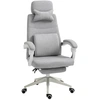 Image de Vinsetto Fauteuil de bureau ergonomique mal de dos chaise à roulettes pivotant 360° grand confort repose-pied lin 62x68x127 cm gris Aosom France