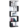 Image de HOMCOM Bibliothèque Design Contemporain Noir et Blanc 5 Étagères Rangement en S Meuble Aosom France