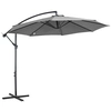 Image de Outsunny Parasol Déporté Octogonal Inclinable Manivelle avec Pied en Acier Ø 3 x 2 5 m Gris