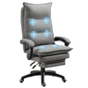 Image de HOMCOM Fauteuil de bureau direction massant hauteur réglable dossier inclinable repose-pied intégré toile de lin gris chiné