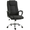 Image de HOMCOM Chaise de bureau ergonomique Fauteuil à roulettes pivotant Chaise de bureau noir hauteur réglable lin 62x62x110-119 cm Aosom France