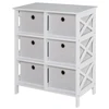 Image de HOMCOM Meuble de Rangement Unité Étagère de Rangement Cube avec 6 Tiroirs Non-tissé pour Salon Bureau Chambre 64 5 x 37 5 x 76 cm Blanc aosom france