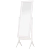 Image de HOMCOM Miroir sur Pied Chambre Grand miroir Miroir de Sol Miroir à pied Inclinaison réglable Pleine Longueur dim. 47L x 46l x 148H cm MDF Blanc
