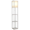 Image de HOMCOM Lampadaire étagère Lampe étagère 26L x 26l x 160H cm 3 étagères 4 Niveaux MDF Blanc