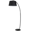 Image de HOMCOM Lampe lampadaire à arc salon courbée - Lampe arceau moderne en métal - Lampadaire sur pied métal lin noir