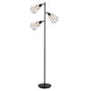 Image de HOMCOM Lampadaire sur pied abat jour design industriel néorétro 3 ampoules pour salon, chambre, bureau max. 40 W métal noir Aosom France