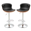 Image de HOMCOM Duo de Tabourets de Bar Pivotants 360° Hauteur Réglable Revêtement Synthétique Effet Bois Noir Aosom France