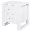Image de HOMCOM Table de Chevet Blanche Contemporaine 2 Tiroirs Rangement Compact Aosom France